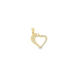 18K Gold Filled Abstract CZ Contour Heart Pendant Charm