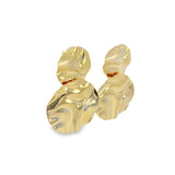 18K Gold Filled Circle Minimalist Round Stud Earrings (J279)