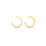Hammered Open Hoop Stud Earrings (L382)
