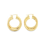Twisted Double Strand Leverback Earrings (L411)