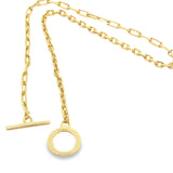 Half Rolo Half Paperclip Toggle Clasp Chain (F145A)