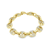 10mm Thick Mariner Link Chain CZ Bracelet (I322)