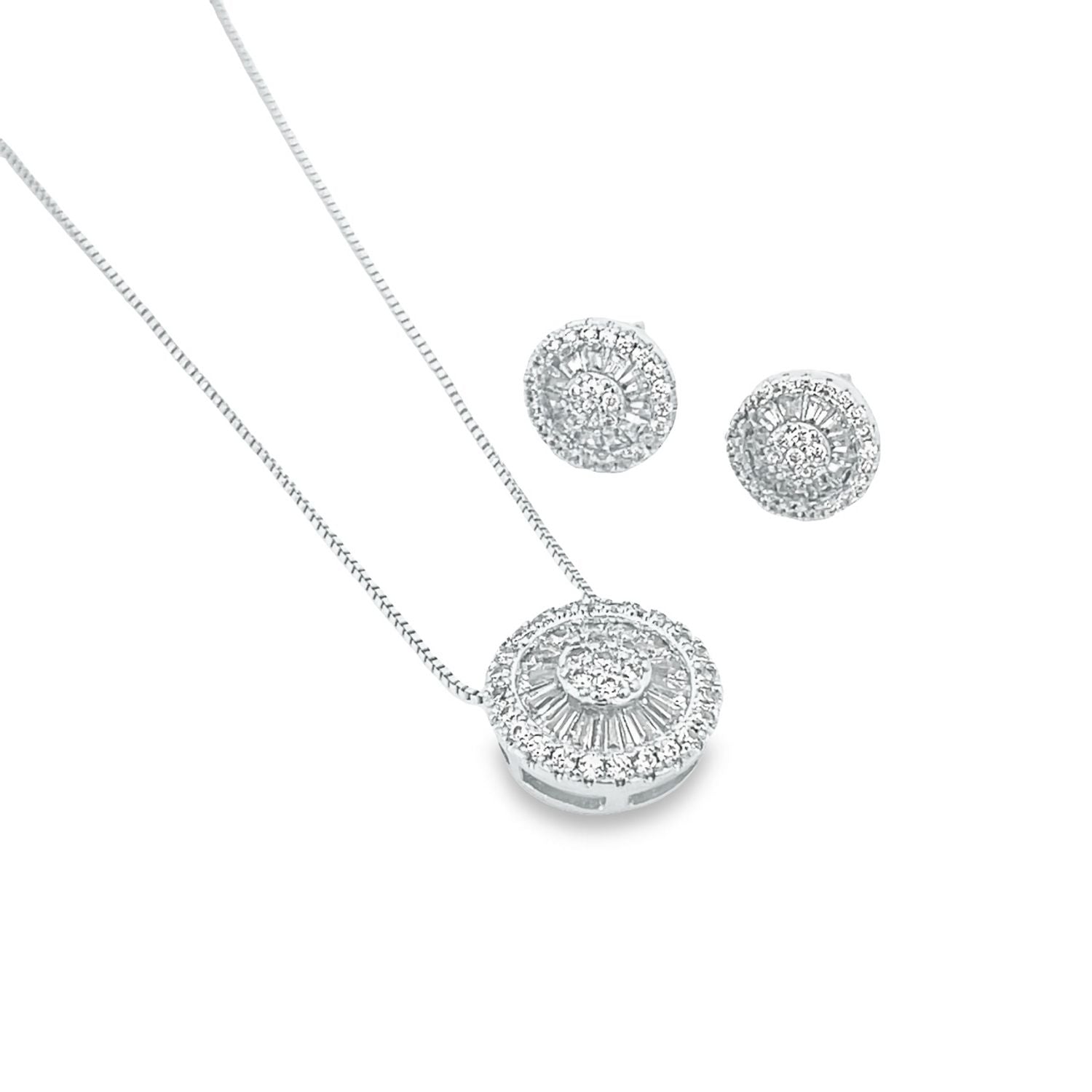 CZ Pizza Necklace and Earring SET (G223)