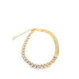 Half Tennis and Herringbone Bracelet (H196)(I550)