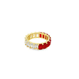 Two Sided Baguette Ring With Colored CZ Stones (D56)