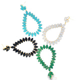 CZ Teardrop Dangle Earrings (J220)