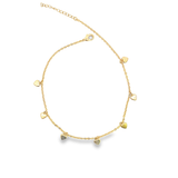 18K Gold Filled Heart Dangle Anklet | Gold Heart Anklet (E220)