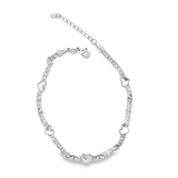 18K Gold Filled Heart Mariner Link Anklet (E231)