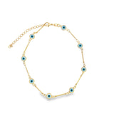 Evil Eye Bar Dainty Anklet (E152)