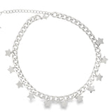 7mm Cuban Curb Star Charms Necklace (F78)
