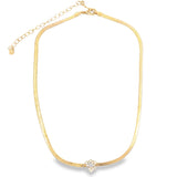 3mm Herringbone CZ Star Charm Necklace (H15)