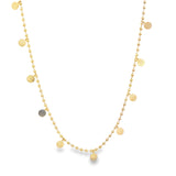 Bead Link Dangle Discs Necklace (F72)