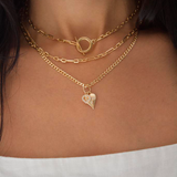 Bee Carved Zirconia Heart Shaped Pendant
