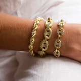 10mm Thick Mariner Link Chain CZ Bracelet (I322)