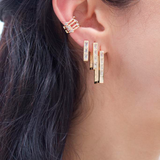 Baguette CZ Hoops Earrings