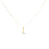 14K Solid Gold Personalized Letter Pendant Necklace