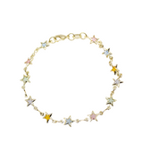 Multicolor Star CZ Stone Charm Bracelet (G13/I150/E274)