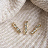 Light blue CZ Hollow Block Pendant Charm