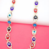Large Multi Color Evil Eye Bracelet (I208)