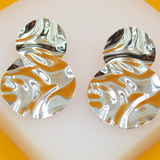 18K Gold Filled Circle Minimalist Round Stud Earrings (J279)