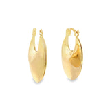 18K Gold Filled Large Crescent Drop Lever Back Hoop Earrings (L438)