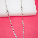 18K Gold Filled 3mm Paper Clip Necklace with Mariner Links (F142)