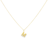 14K Solid Gold Personalized Letter Pendant Necklace
