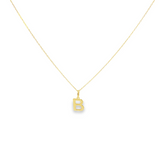 14K Solid Gold Personalized Letter Pendant Necklace
