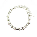 Paperclip Bead Link Bracelet (I355)