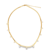 Herringbone cz Dangle Chain Necklace (H93)