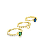Teardrop and CZ Ring Band (D131)