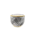 Two Tone Woven Designed Dome Ring