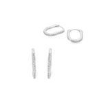 Thin Oval CZ Pave Huggies (L300A)