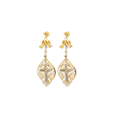 Bow and Veil Cross Charm Drop Earrings