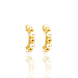 Bead Pearl Round Curve Earrings
