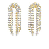 CZ Pave Chandelier Fringe Earrings (L100A)