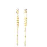 Dangle Beaded Cross Charm CZ Stud Earrings (K274A)