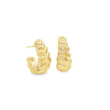 High End Exclusive Small Square Shell Twist Earrings