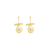 Bar Pearl Charm Fish Hook Earrings (K52A)