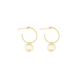 Small Pearl Flat Hoop Earrings (K142A)