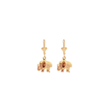 Small Leverback Elephant Earrings