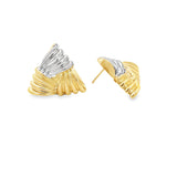 Woven Textured Triangle Earrings (L445B)