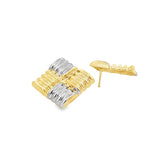 Woven Textured Square Earrings (L136A)