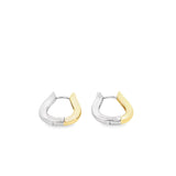 Two Toned Horse Shoe Hinged Earrings (K212B)