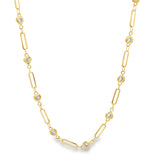 Clear CZ Heart Charm Clip Link Choker (H289/I133B)