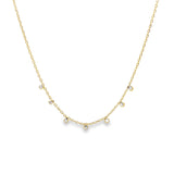 Thin CZ Stone Rolo Necklace (H157)