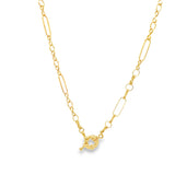 18K Gold Filled Rolo Paper Clip Round Link Chain Choker (F162)