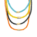 Colorful Enamel Bead Disc Choker (H64)
