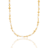 Sparkling Gold Bead and Pearl Link Bracelet (G230A/I108)