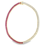 6mm Two-tone Colorful/Clear CZ Tennis Bracelet (H64A/I346A)